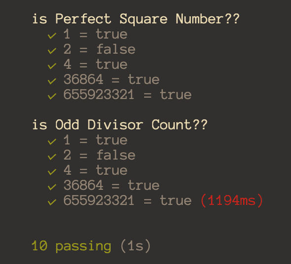 perfect square number 1